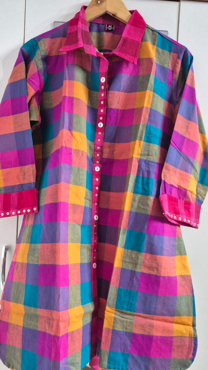 Madras Check Handloom Co-ord Set For Women