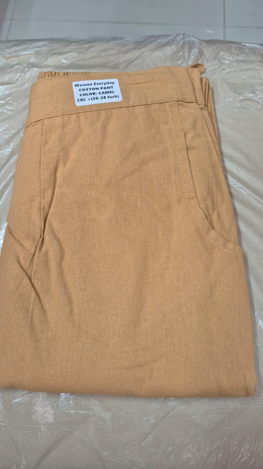 Everyday Carmel Camel Cotton Pant For Women