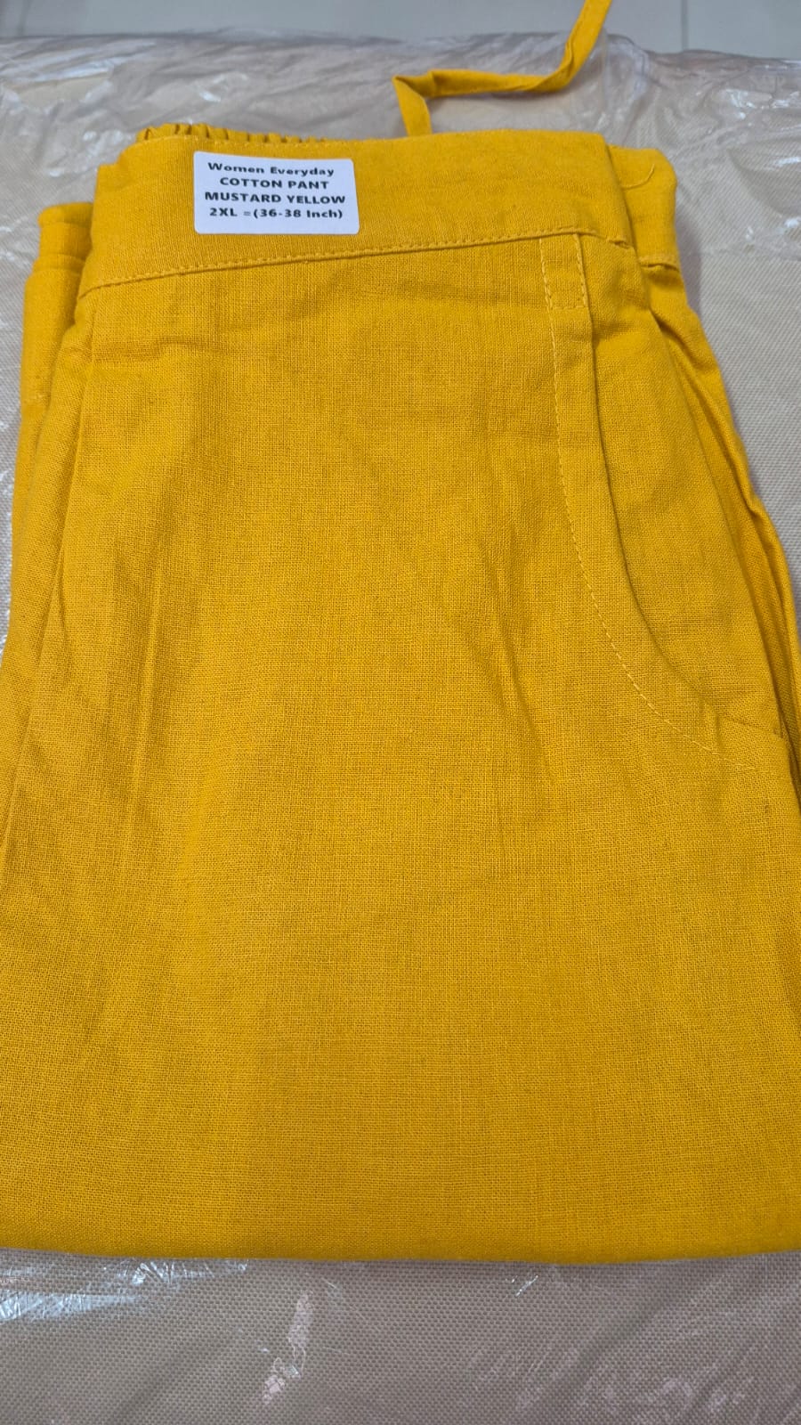 Everyday Mustard Yellow Cotton Pant For Women