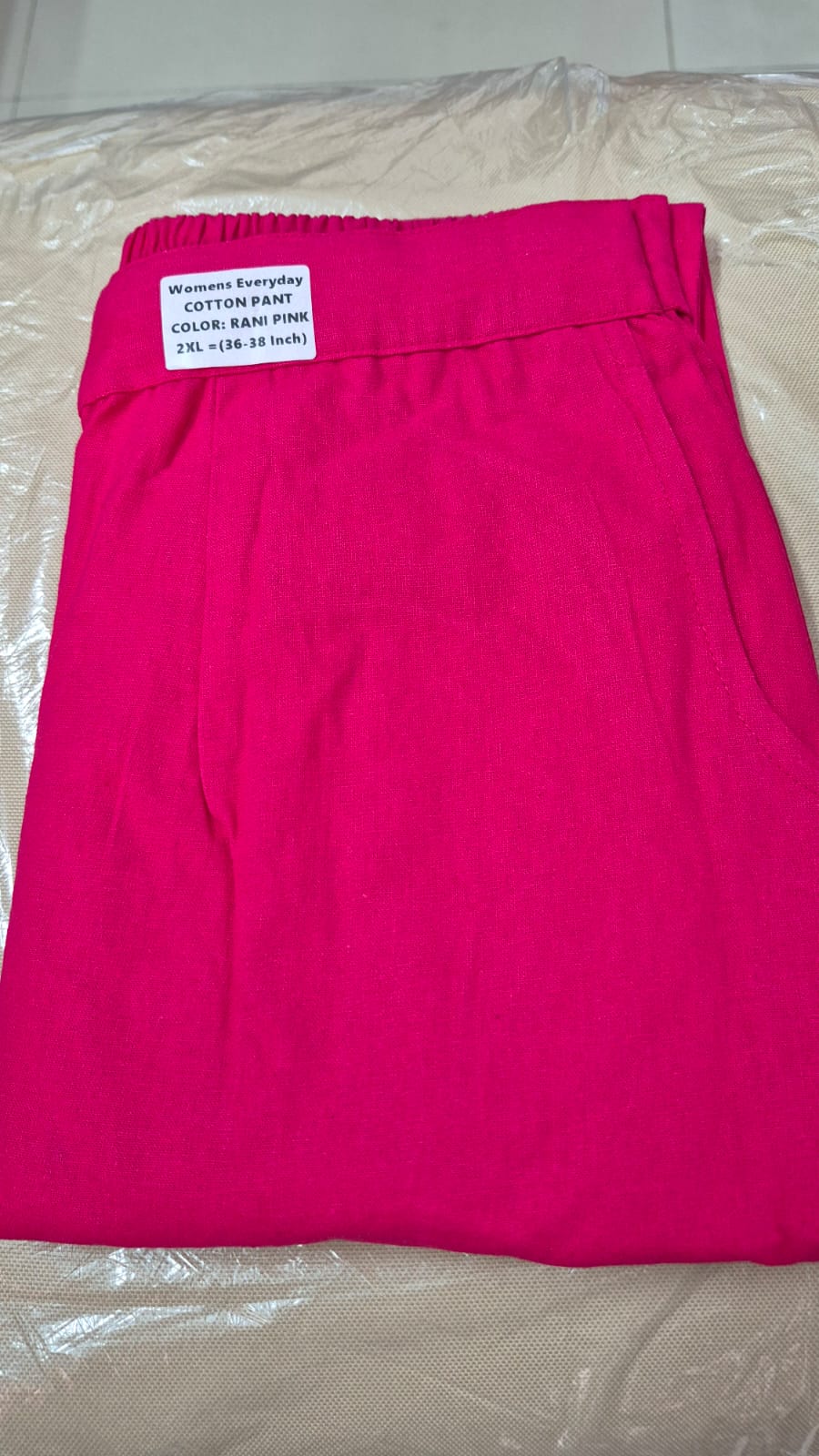 Everyday Rani Pink Cotton Pant For Women