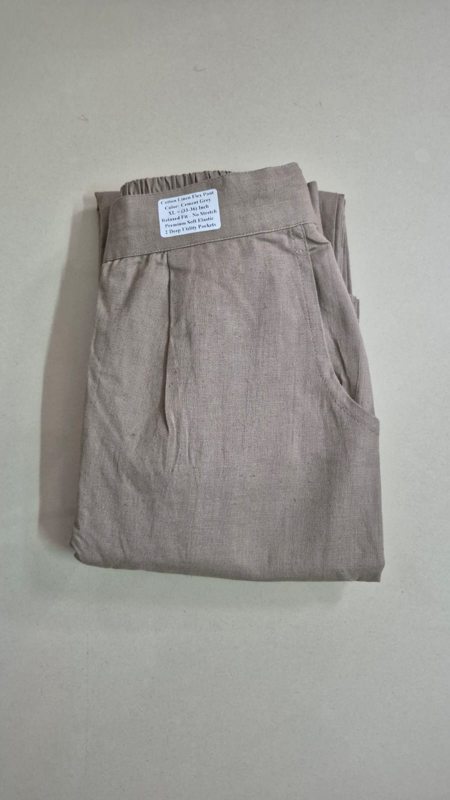 Everyday Cement Grey Cotton Pant For Women