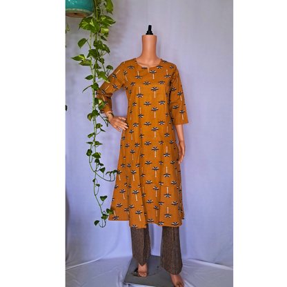 Yellow Aline Cotton Kurta Sets