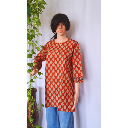 Maroon Short Kurti For Jeans