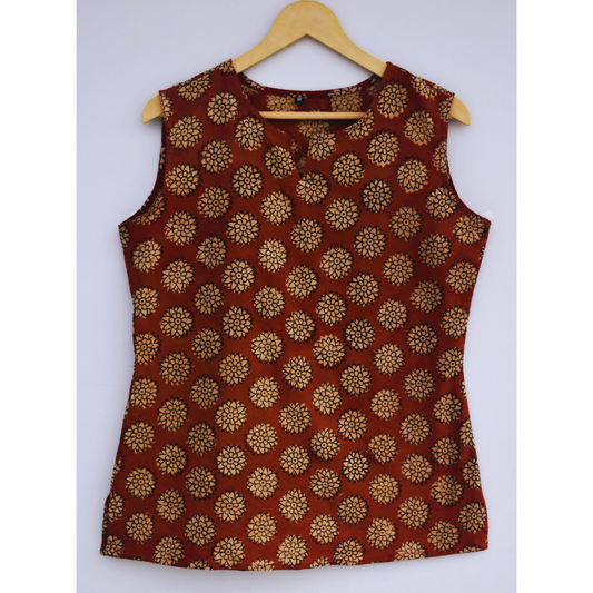 Maroon Cotton Short Kurti For Jeans