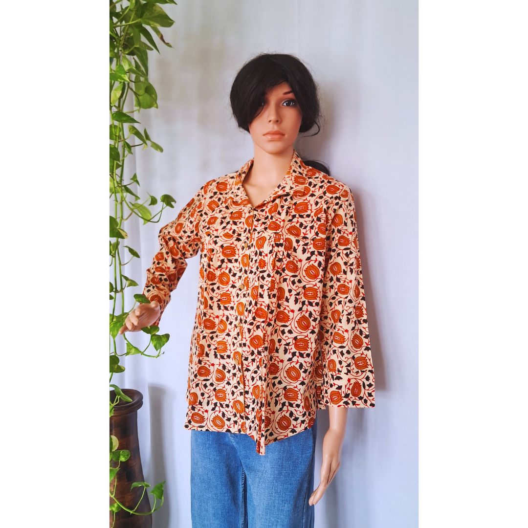 Beige Designer Shirt Top For Jeans