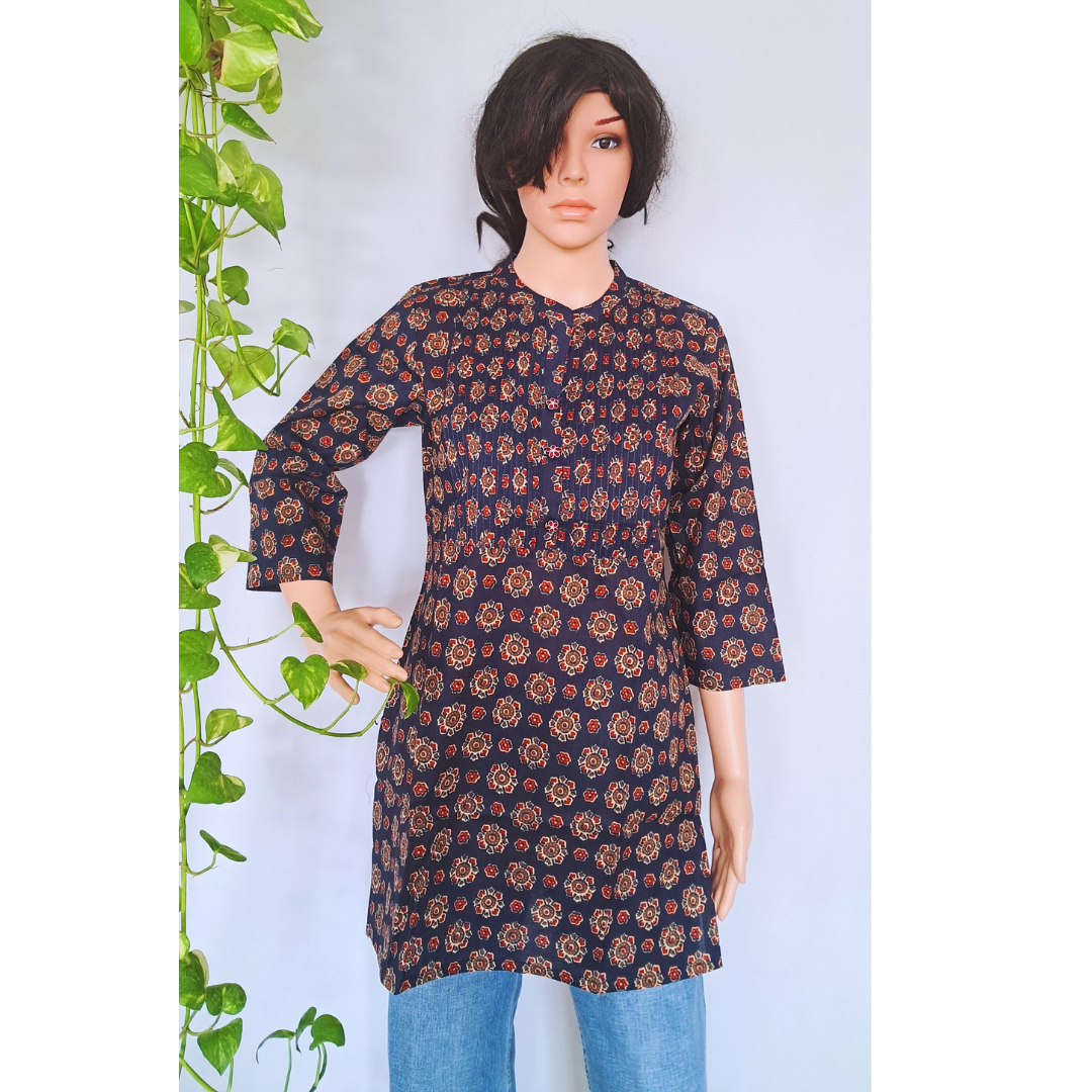 Blue Short Kurti For Jeans