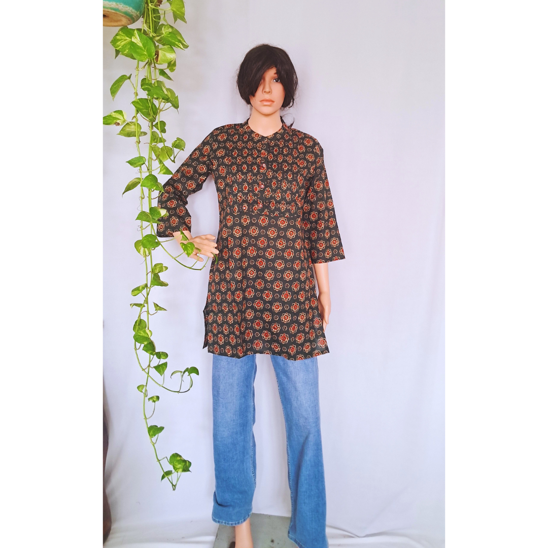 Rama Green Short Kurti For Jeans