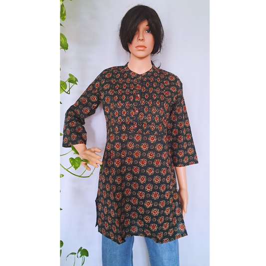 Rama Green Short Kurti For Jeans
