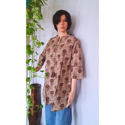 Beige Short Kurti For Jeans